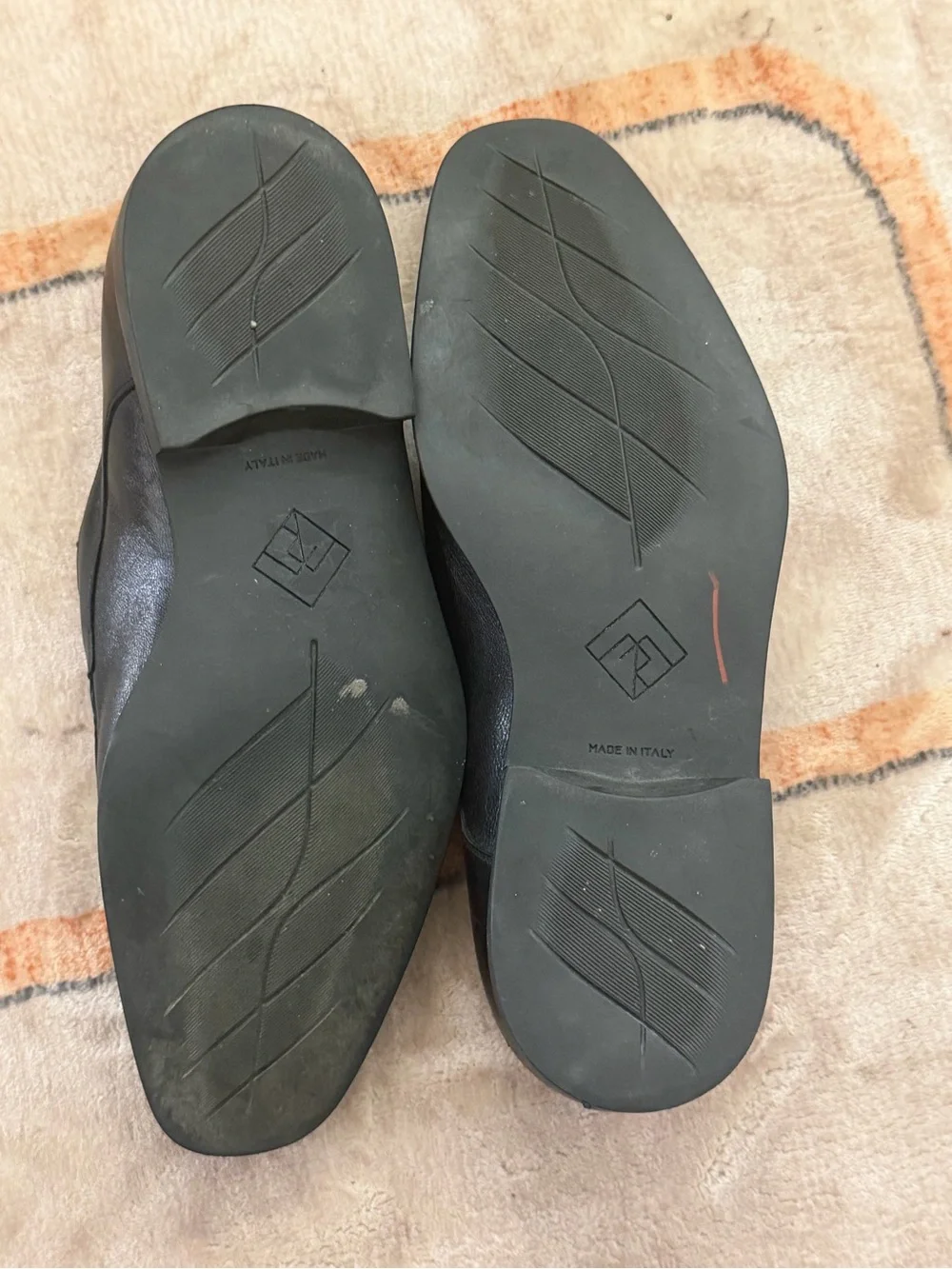 Monte Rosso Black Leather Slip-On Loafers for Men